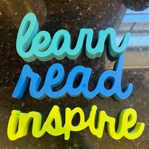 wooden words for shelf